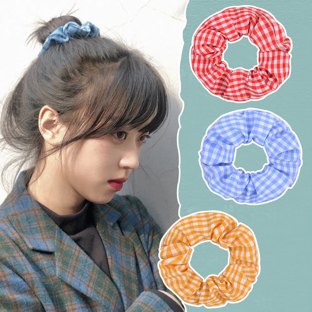 Горячая Распродажа 2020 милая Женская лента для волос в клетку девочек держатель