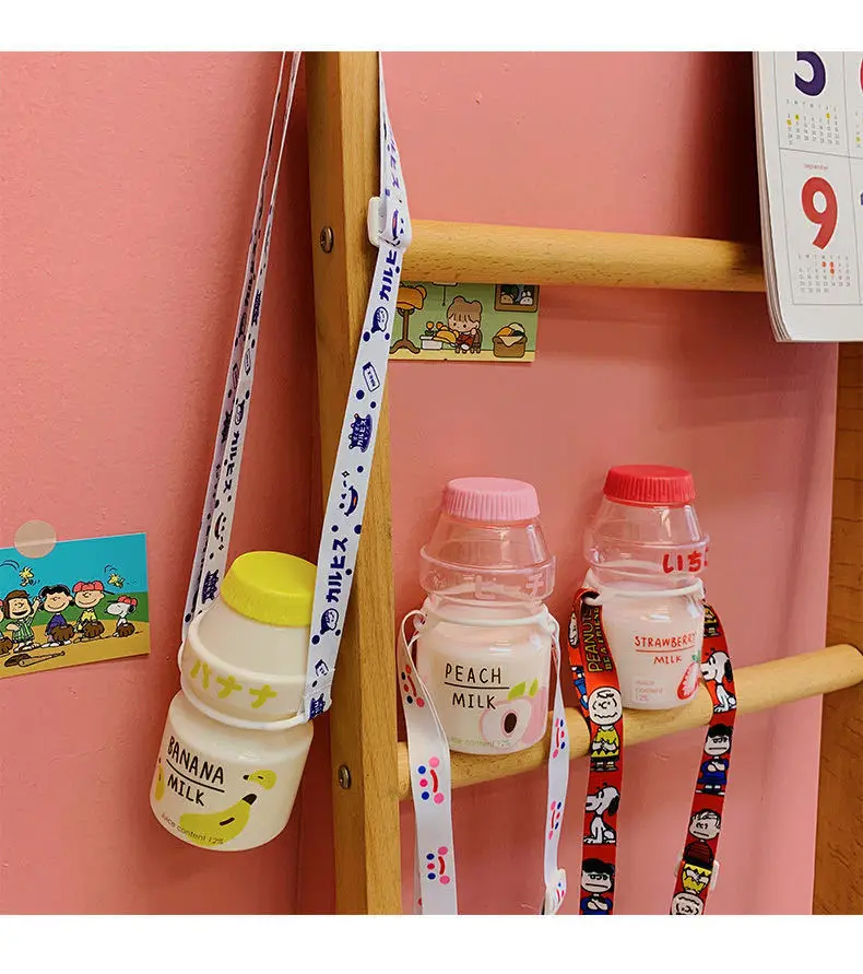 Симпатичная пластиковая бутылка для воды туристическая питья картонная молока