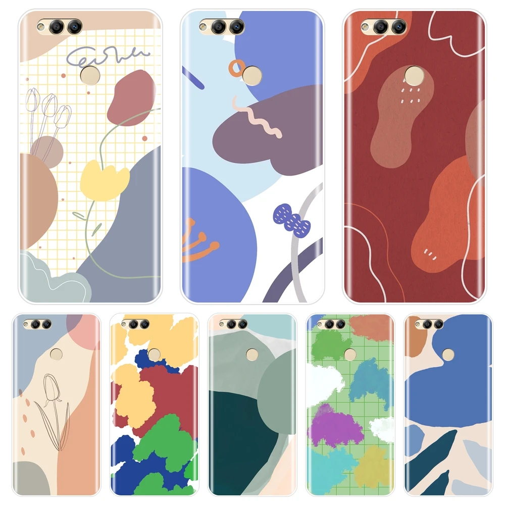 Мягкий силиконовый чехол для телефона Huawei Honor 7 8 9 10 Lite 7S 7X 7A 7C Pro Art Flower задняя