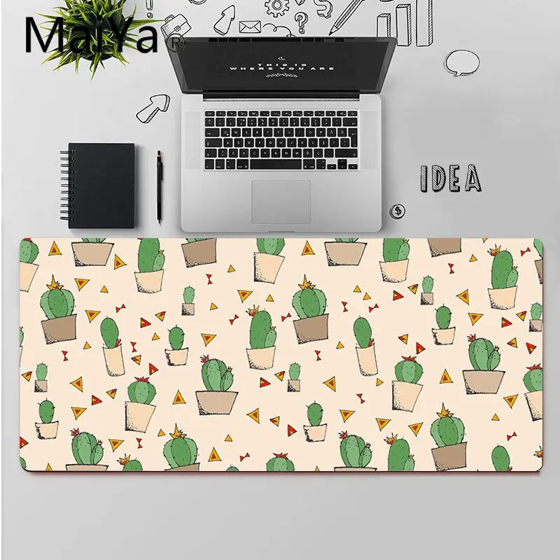 Maiya Top Quality Cactus Watercolor Locking Edge Mouse Pad Game Free Shipping Large Keyboards Mat | Компьютеры и офис
