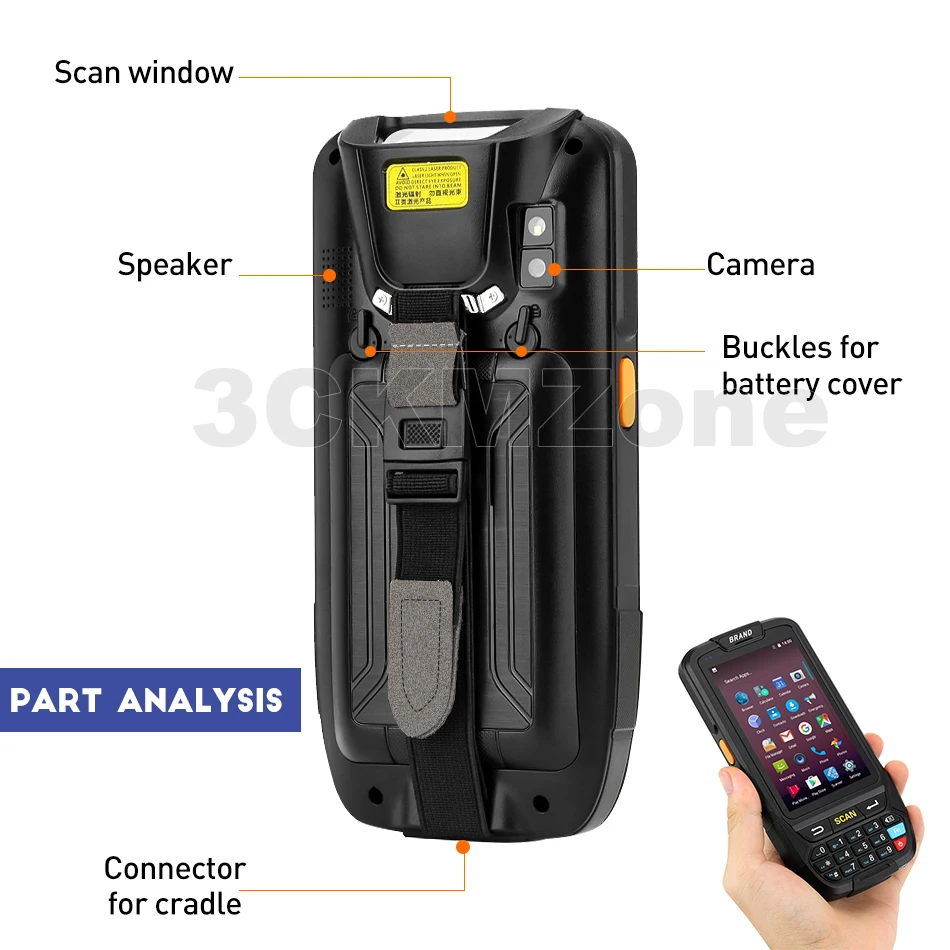 КПК Android 7,0 мобильный 1D 2D QR сканер штрих-кода ручной pos-терминал поддержка gps GPRS Wifi Bluetooth 4G для ПК камеры PDA