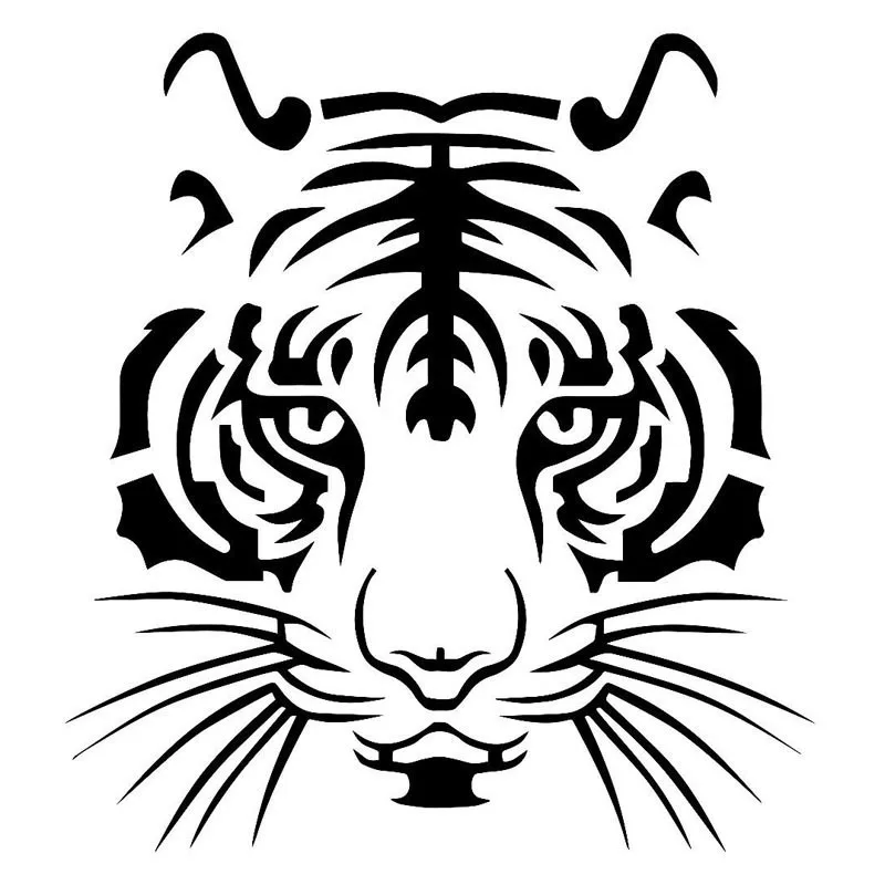 

SLIVERYSEA 12.6CM*11.5CM Personality Tiger Head Car Stickers Reflective PVC Stickers Car Styling Window Sticker and Decal