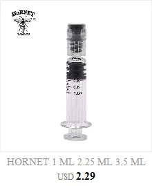 HORNET, 1 мл, 2,25 мл, 3,5 мл, типы стеклянных шприцов для КБР, картридж для вейпа, одноразовый инжектор КБР, шприц для масла, инжектор картриджа