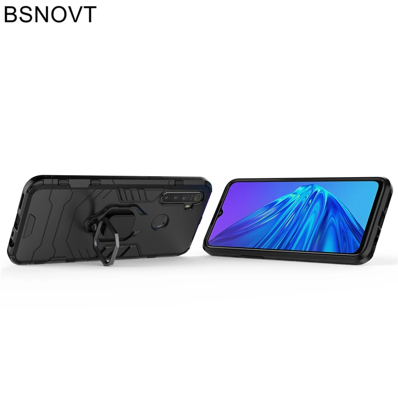 for cover oppo realme 5 case magnetic armor finger ring hard pc cover for oppo realme 5 case for oppo realme 5 6 5 inch bsnovt free global shipping