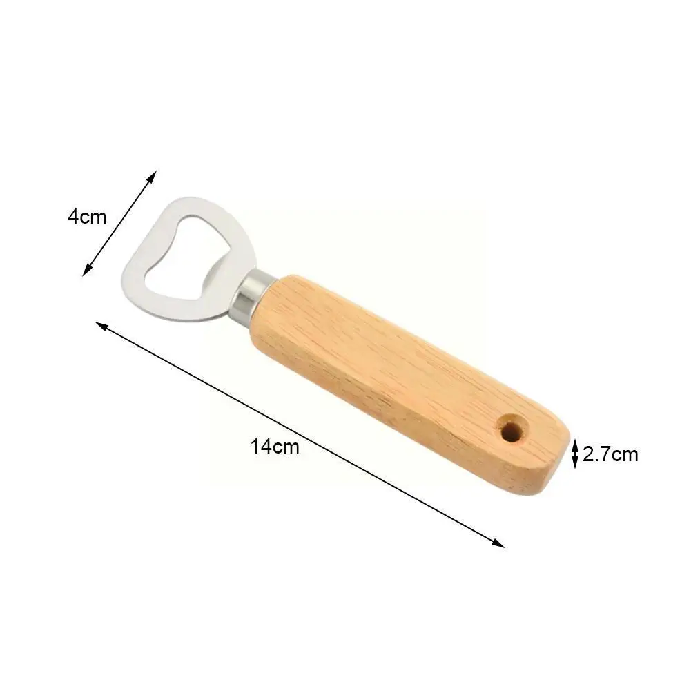 1 шт. стальная открывалка для бутылок с перфорированной деревянной крышкой