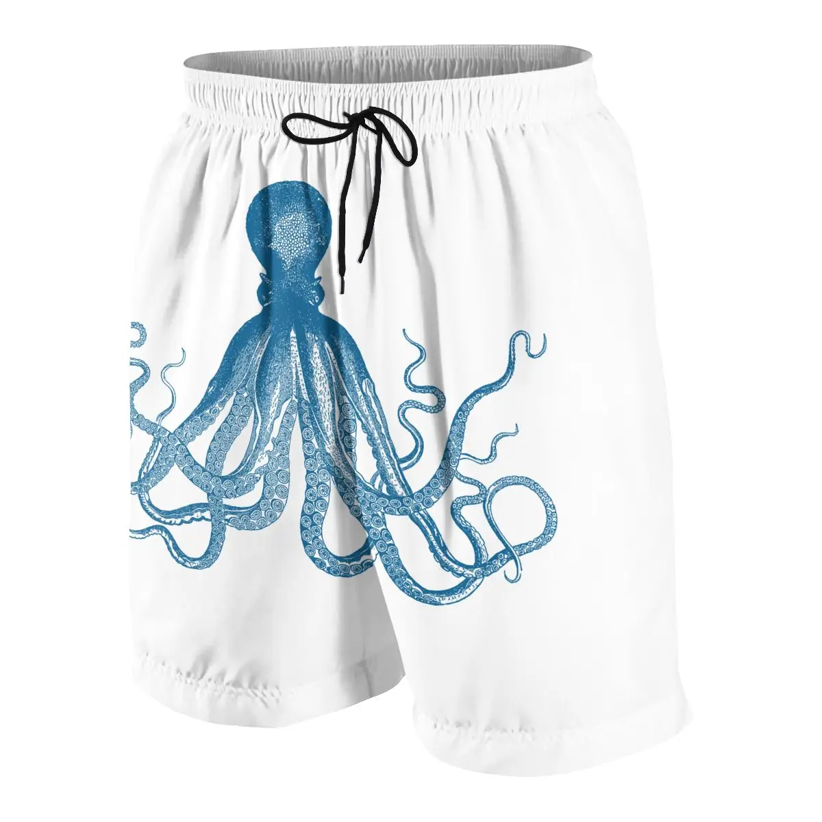 

Retro Blue Octopus Casual Shorts Fitness Summer Cool Short Pants Jogger Workout Teen Beach Breeches Quick Drying