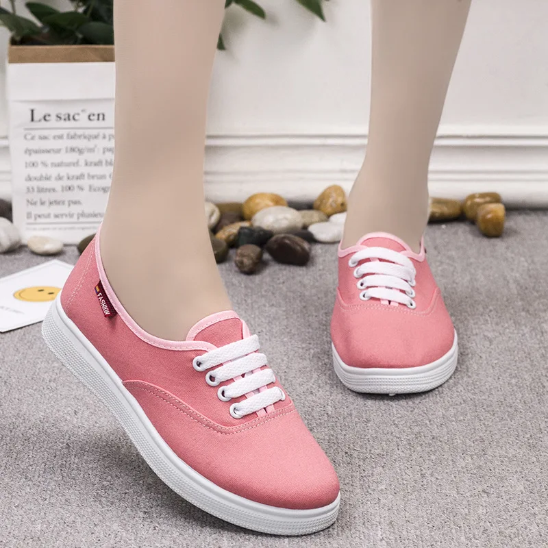 2019 Women flats classic spring/autumn fashion women's shoes round toe canvas designer sneakers zapatillas mujer Y1-98 | Обувь