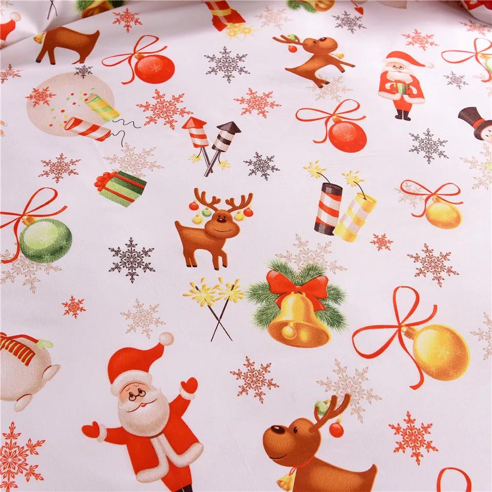 Рождественский Комплект постельного белья пододеяльник с наволочками Санта