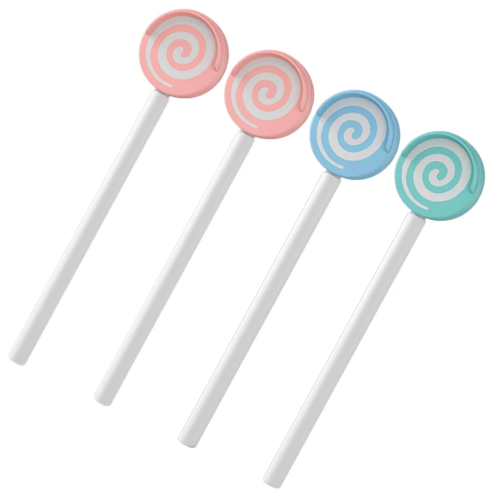 

4pcs Tongue Cleaner Lollipop Shape Tongue Scraper Oral Cleaning Tool for Kids Toddlers (Sky Blue and Light Green for Each 1pc