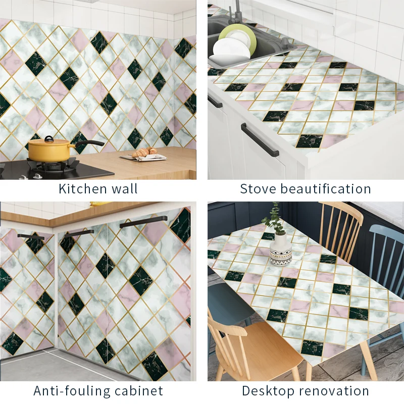 

60X300cm Wallpaper Cartoon Modern Style For Kitchen Living Room Desktop Waterproof Furniture Self-Adhesive Paper Home Decoration