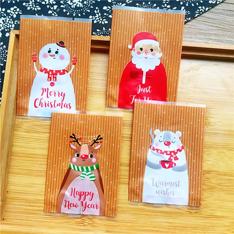 

Рождественские подарочные пакеты из пластика, 25 шт.