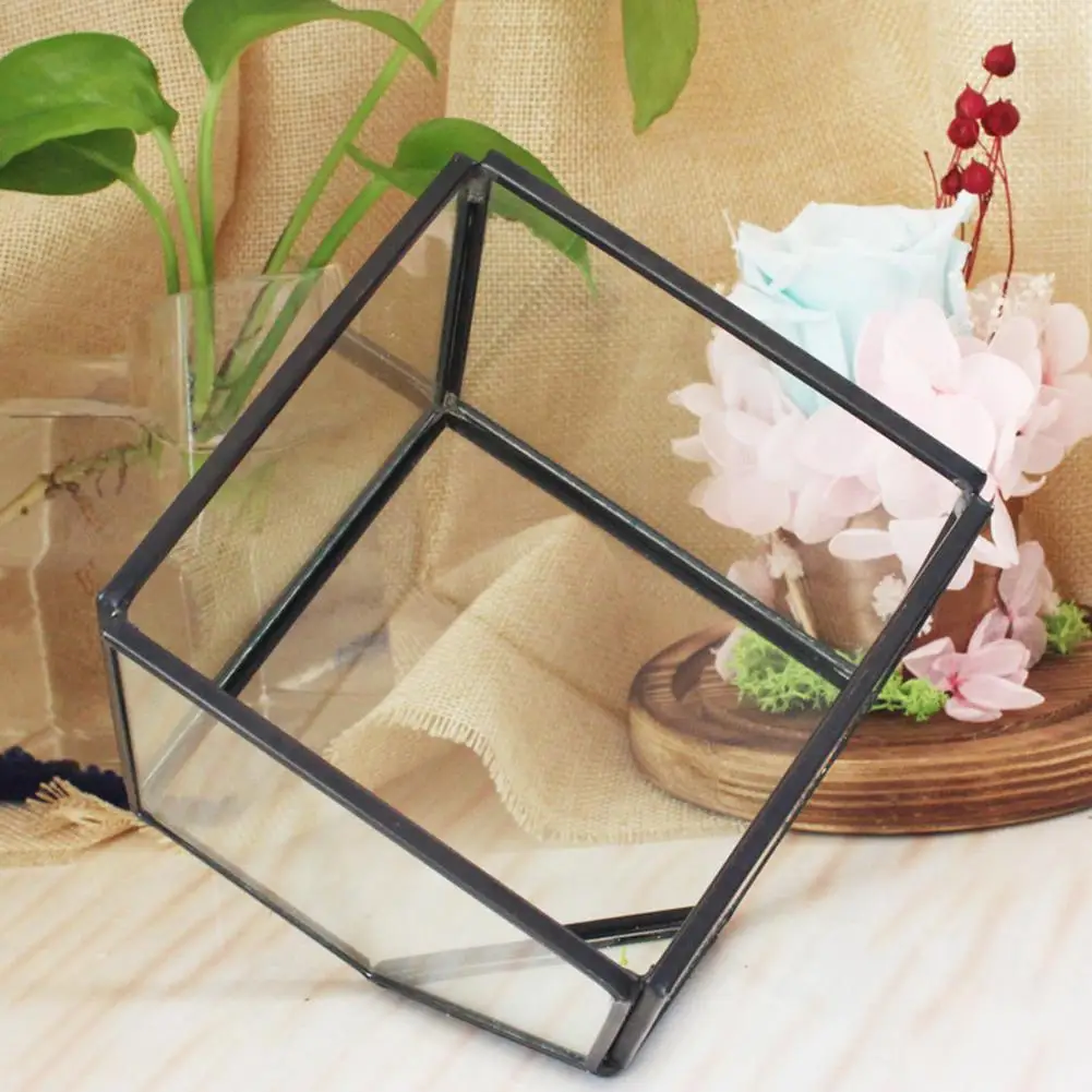 

Geometric Cubes Glass Terrarium Home Decor Plant Fleshy Flower Holder Vase Pot Planter Box for Succulents Garden Home Decor