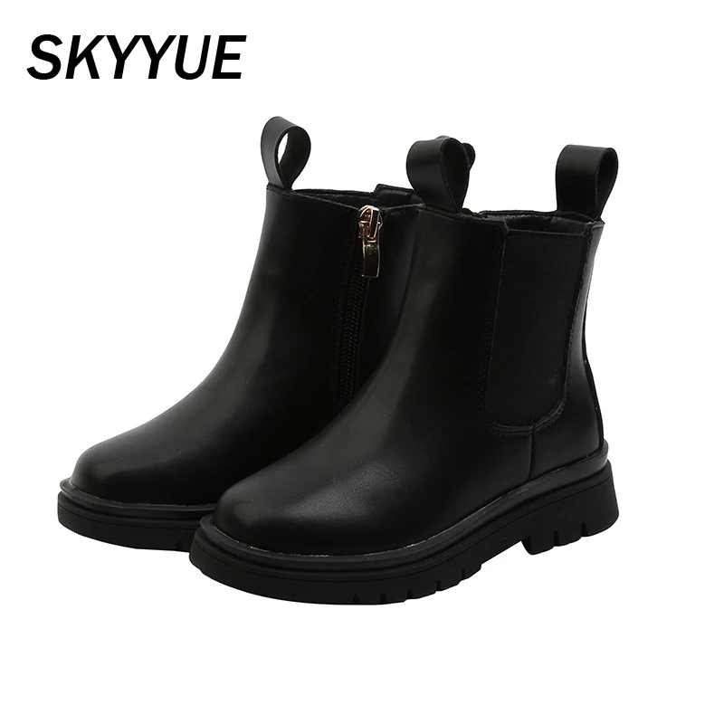 Новые осенние детские ботинки челси Мартенс для маленьких девочек детская