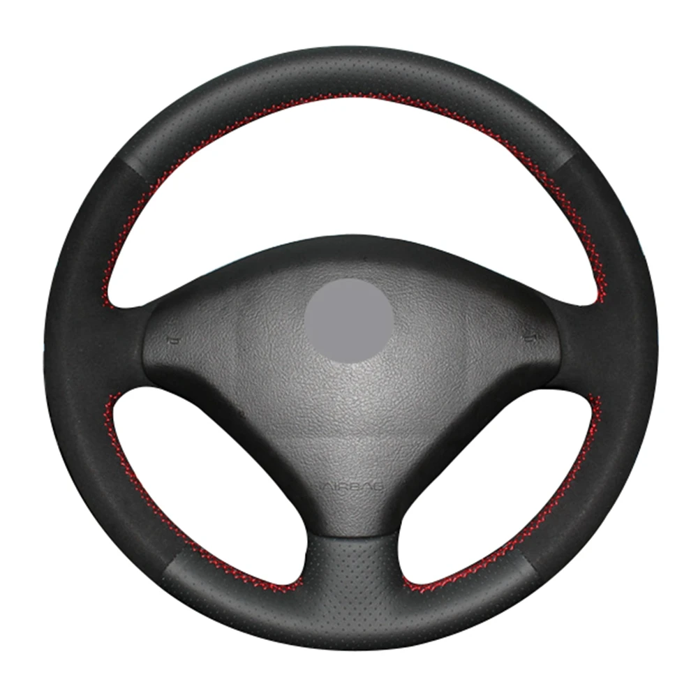 

Anti-slip Black Genuine Leather Suede Car Steering Wheel Cover For Peugeot 307 2001-2008 307 SW 2005-2008 Expert Partner 206 308