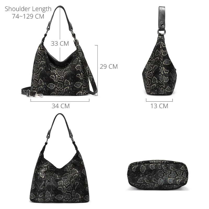 Женская сумка хобо из натуральной кожи с принтом животных|Сумки ручками| |