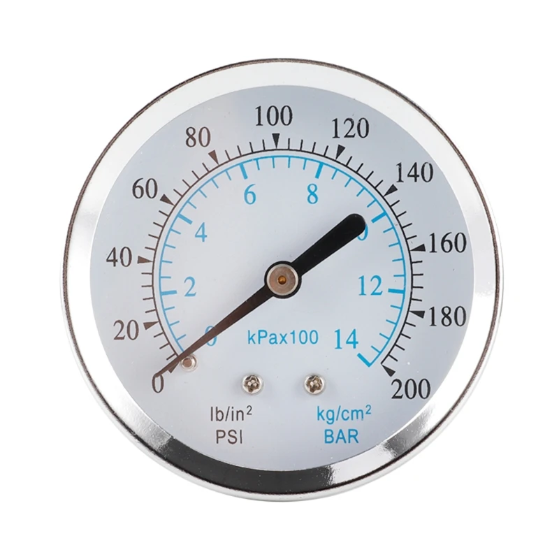 

T8NA All Purpose Pressure Gauge Meter Manometer Gas Water Oil Pressure Tester Piezometer 1/8"NPT 40mm Dia 0-200psi / 0-14bar