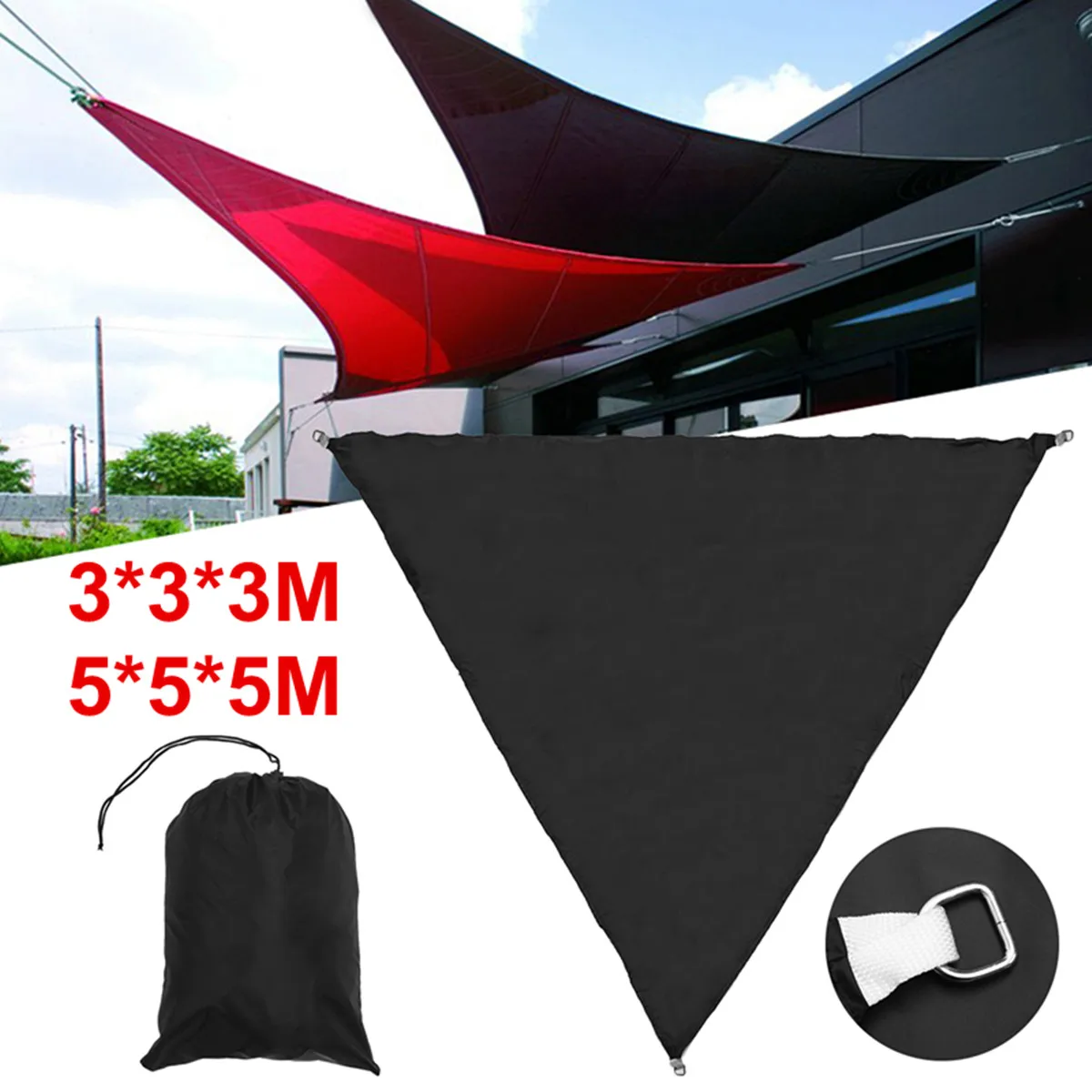 

Waterproof Polyester Triangle Shade Sail Garden Terrace Anti-UV Canopy Swimming Sun Shade Outdoor Camping Yard Sail Awnings 3/5M