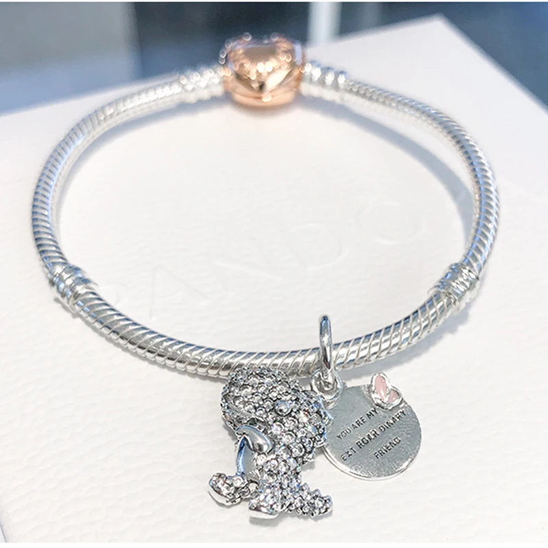 Authentic 925 Sterling Silver Pave Dinosaur &amp Butterfly Hashtag Symbol Charm Pendant Fit Original Pandora Bracelet Women Gift | Украшения