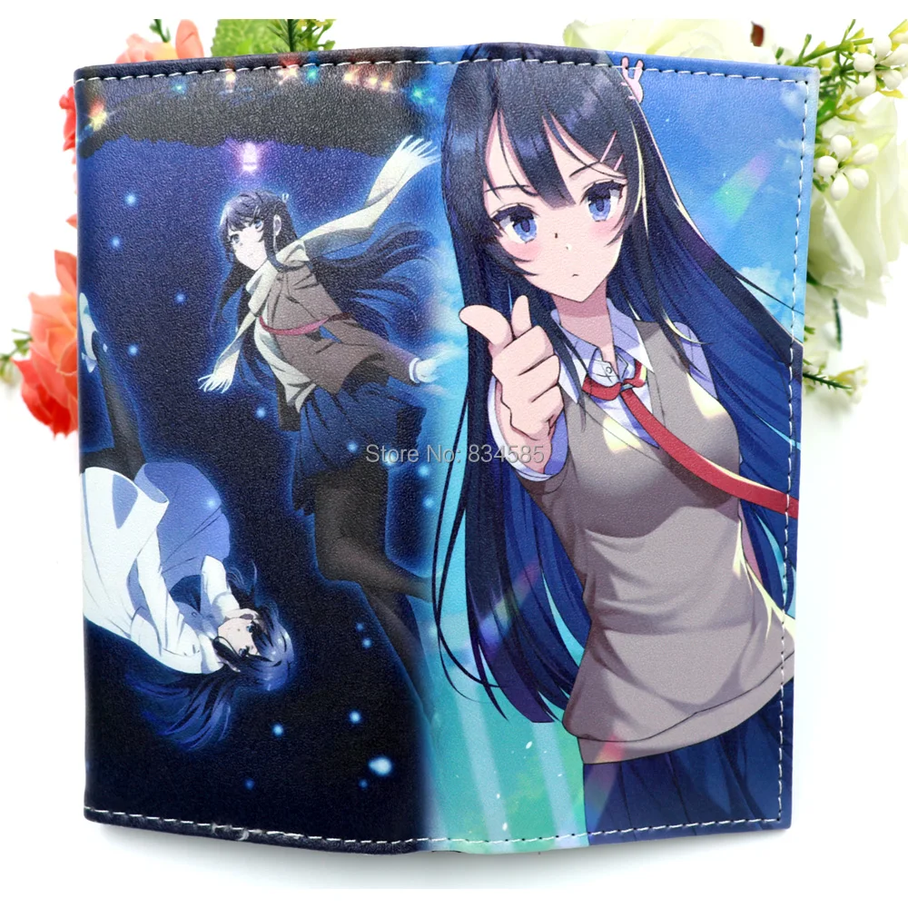 Длинный кошелек с аниме комиксами клатч раскай не мечтает кролика сенпай