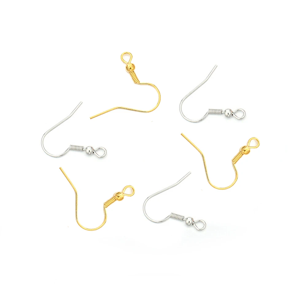 

200pcs Brass Ear Wires Nickel Free Fish Earring Hooks 18mm for Dangle Earring Jewelry Making