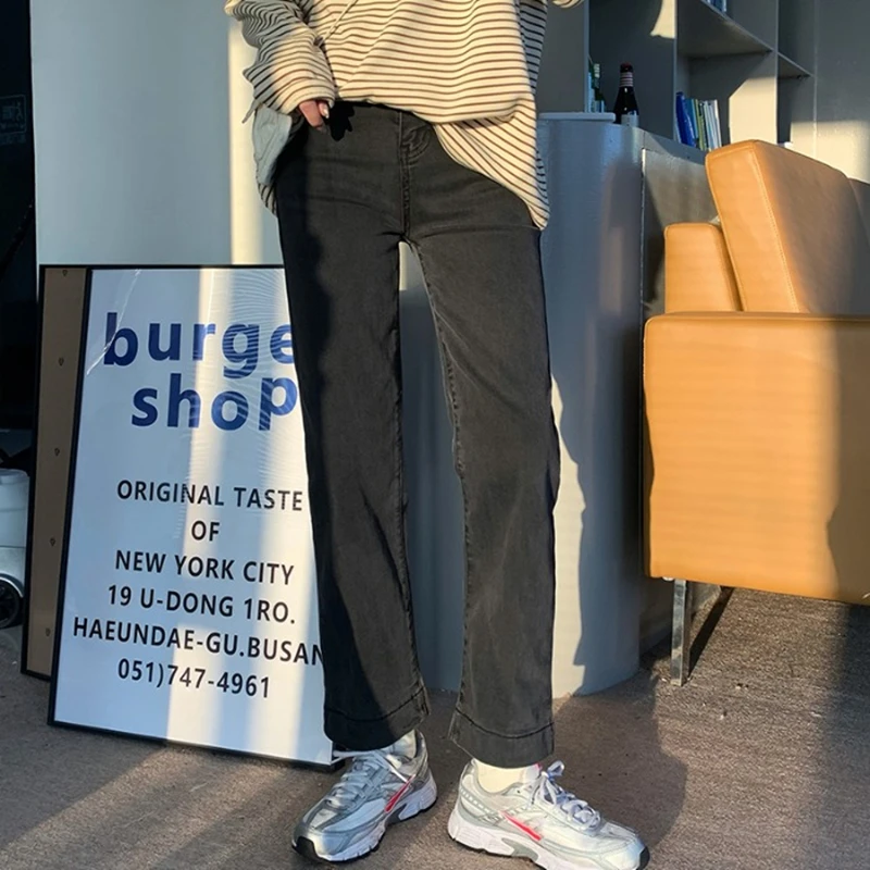

Women's Jeans 2021 Spring New Streetwear High Waist Denim Trouser Classic Vintage Casual Y2K Girl Student Straight Jeans Pants