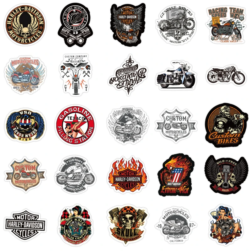10/30/50 шт. стикеры Harley Davidson Мультяшные граффити наклейки для ноутбука скейтборда