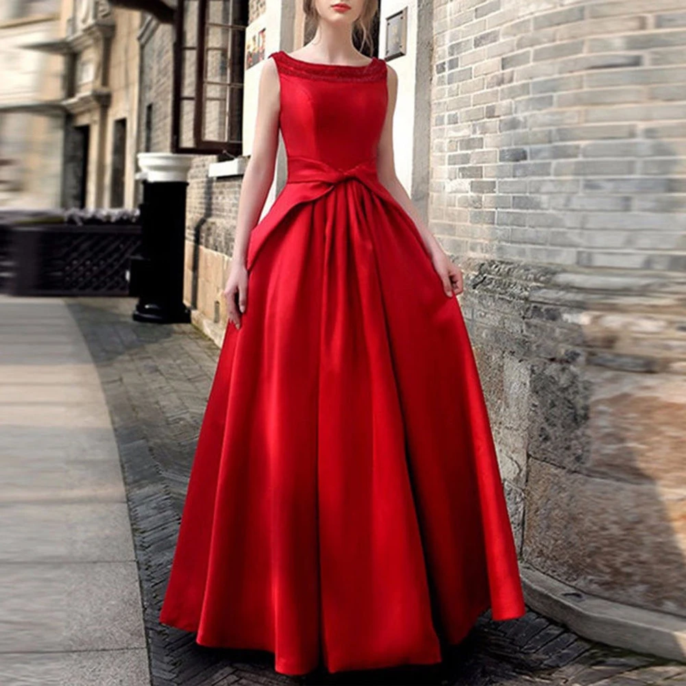 

Bohemian Dress Summer New Women's Dress Long Solid Dress Slim Sleeveless Beach Dress For Female O-Neck Cute Style