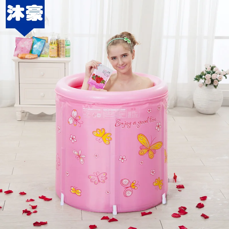 

Cotton Padded Folding Bath Tub Barrel Large Plastic Inflatable Bathtub Adult Bath Tub Bath Barrel
