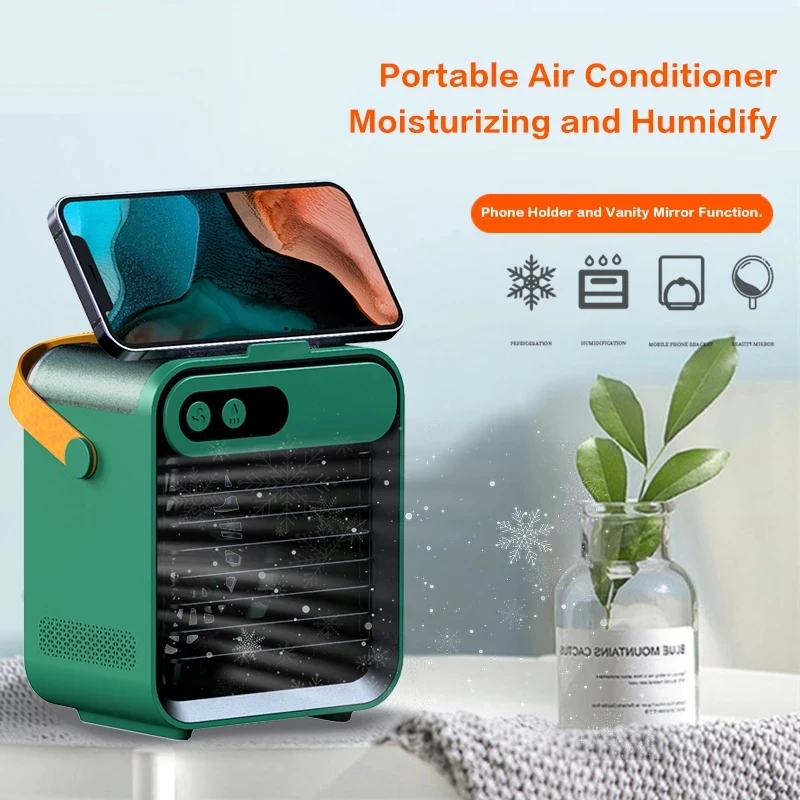 

HVAC Systems Portable Air Cooler Desktop Super Quiet Mini Air Conditioner Ice Air Cooler Fan for Home Office Room NEW