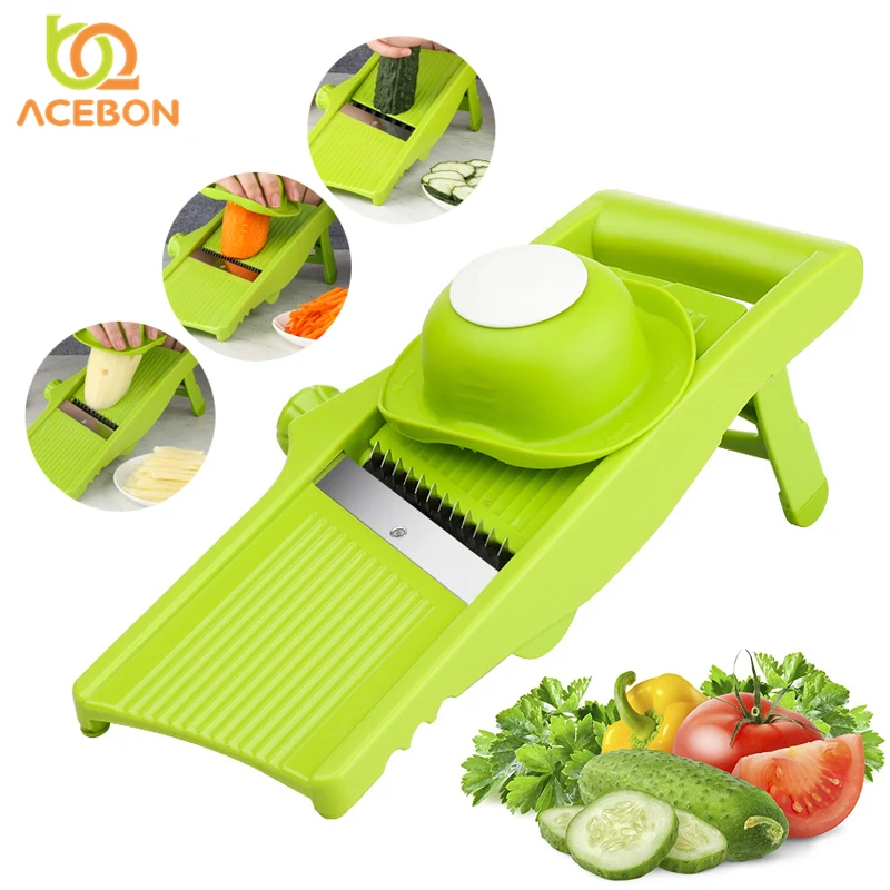 Многофункциональная Регулируемая овощерезка 5 в 1 ручная для картофеля терка