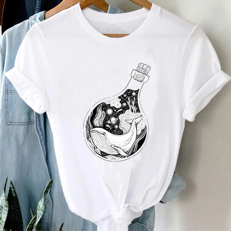

T-shirts Women Cartoon Wine Funny Fashion Clothing Spring Summer Clothes Graphic Tshirt Top Lady Print Female Tee T-Shirt