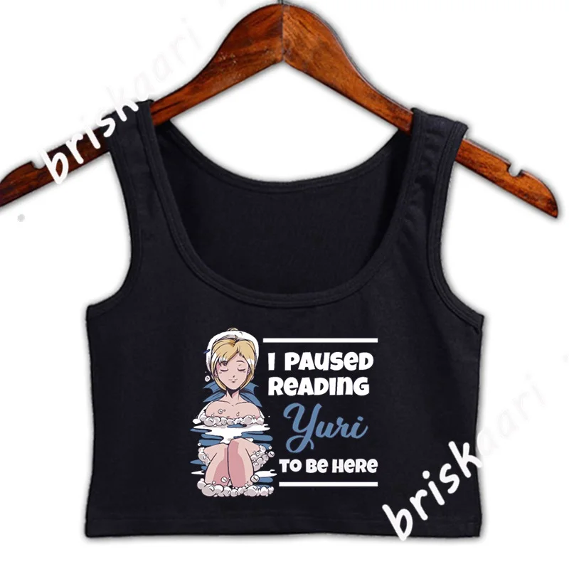 

Yuri Манга Аниме Подарки для фанатов Lewd Hentai кроп-Топ женский узор интересные тонкие Топы конструктор жилет