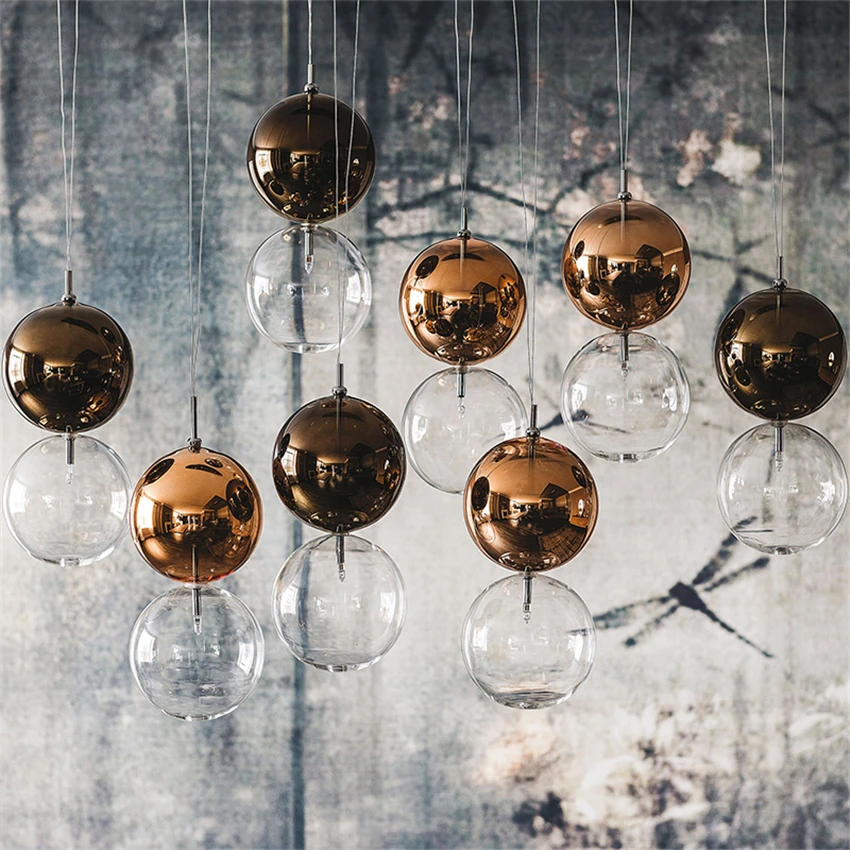 Подвесные светильники в скандинавском стиле современные из стеклянной тыквы для