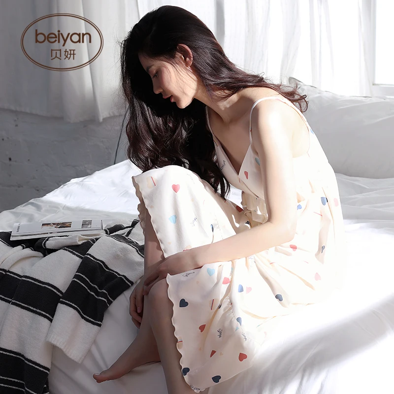 Летнее хлопковое Женское ночное белье сексуальная женская пижама из чистого
