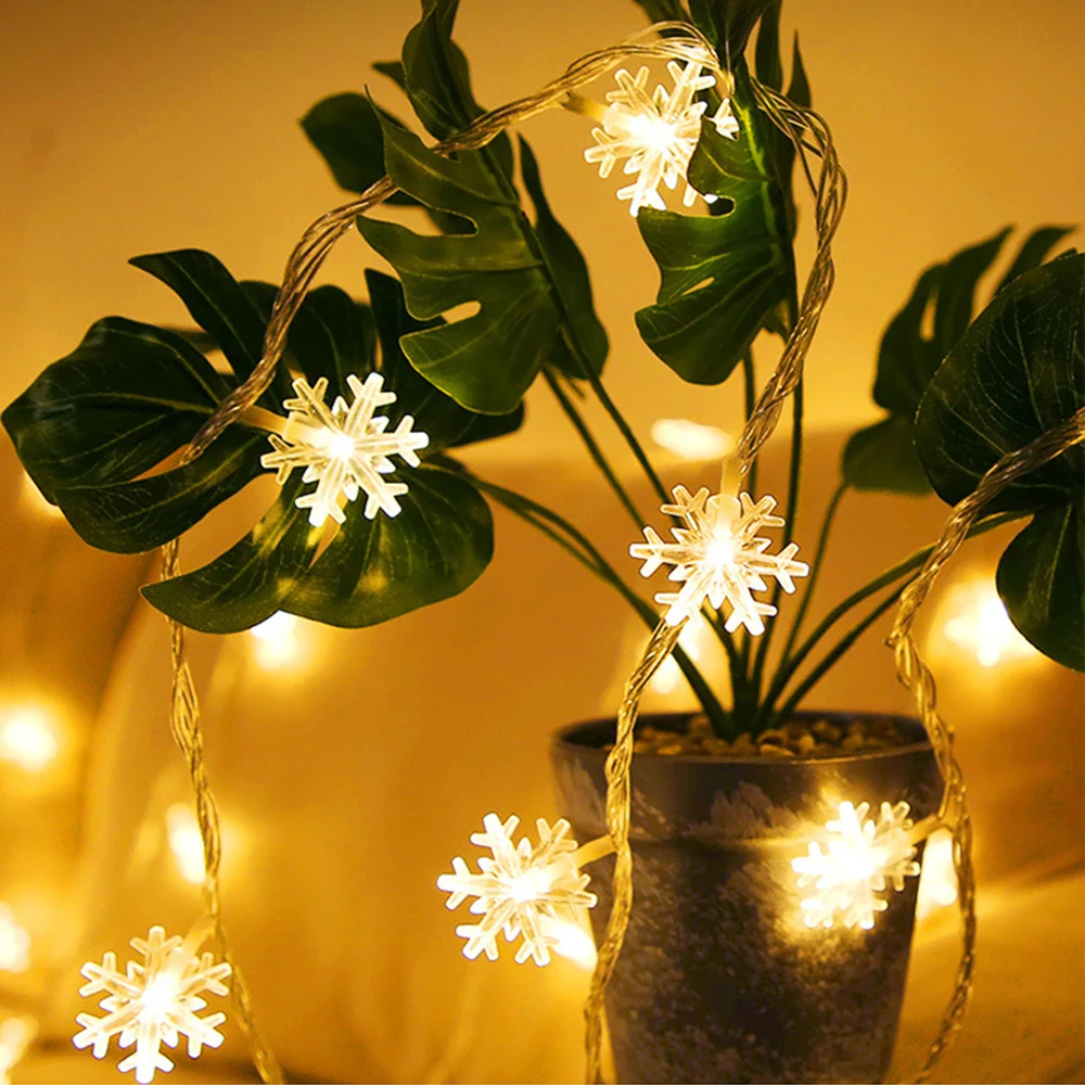 

1M/3M Christmas Lights String Snowflake Ball Star Battery String Light Fairy LED Lights Home Wedding Party Decoration Lights