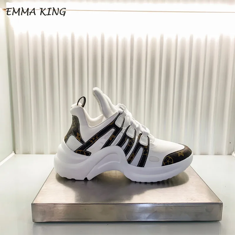 style 6 Emma king/Дизайнерские кроссовки на платформе; женская спортивная обувь на шнуровке для бега; Повседневная обувь из вулканизированной кожи и лайкры на плоской подошве; Прогулочные кроссовки - Цвет: style 6
