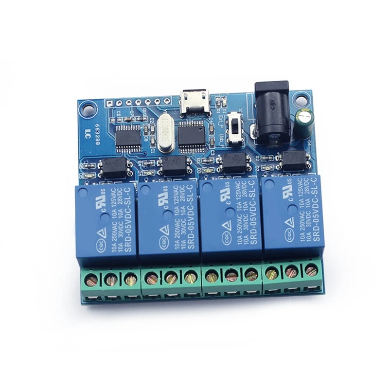 LCUS-4 4 канала 5V релейный модуль USB CH340 лигантное Управление переключатель 10A 250VAC 30VDC