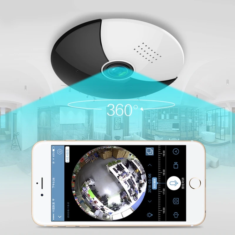 Рыбий глаз Vr 360 градусов панорамная камера Hd 960P беспроводная Wifi ip-камера домашняя