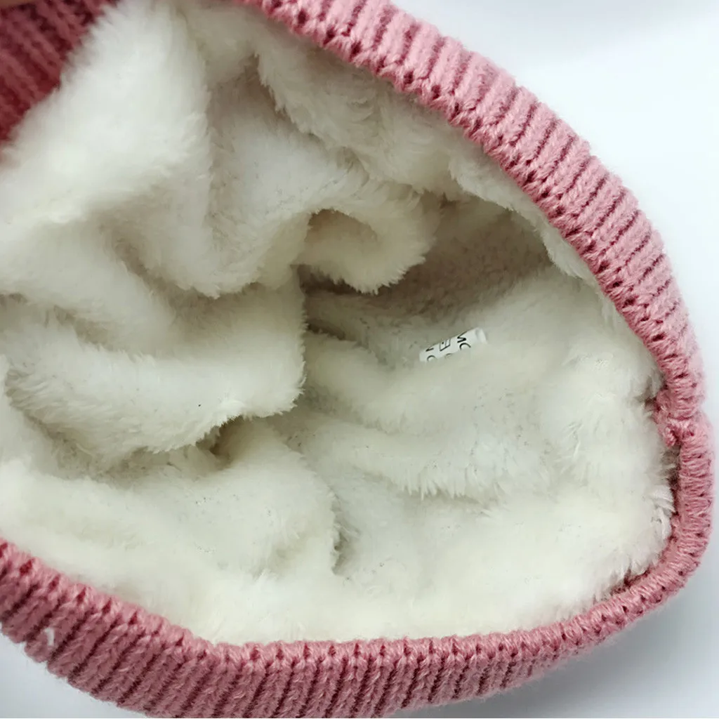 2pcs Kids Baby Boys Girls Children Warm Thick Fleece Knit Crochet Hat Casual Beanie Cap Scarf Set Bonnet Enfant baby Winter hat | Детская