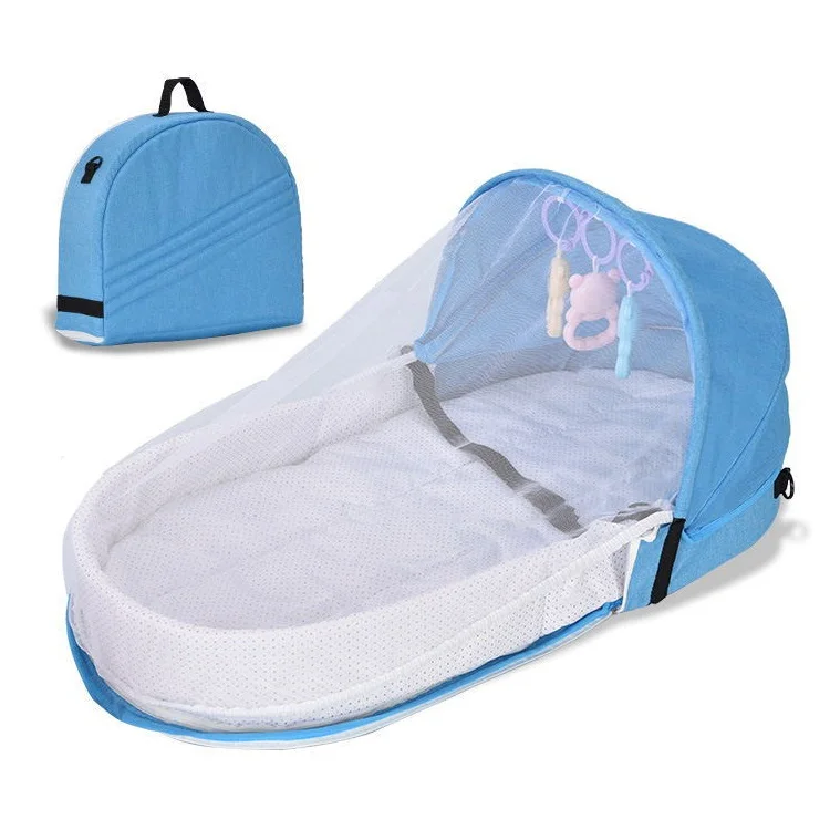 IMBABY Baby Nest Bed Portable Crib Travel Bed Multi-function Baby Angel's Nest Newborn Cocoon Crib with Mosquito Net Bassinet