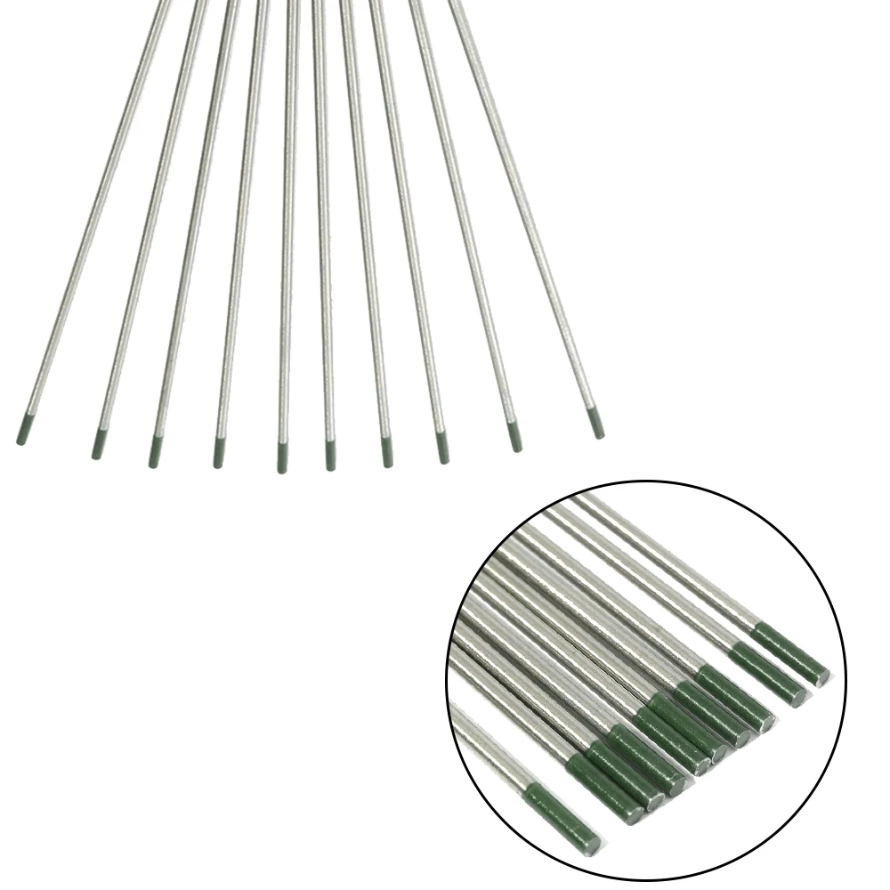 

Tungsten Electrodes WP 10pcs Green Tig Welding Rods Pure 1.0/1.6/2.0/2.4/3.2/4.0mm Tungsten Needle