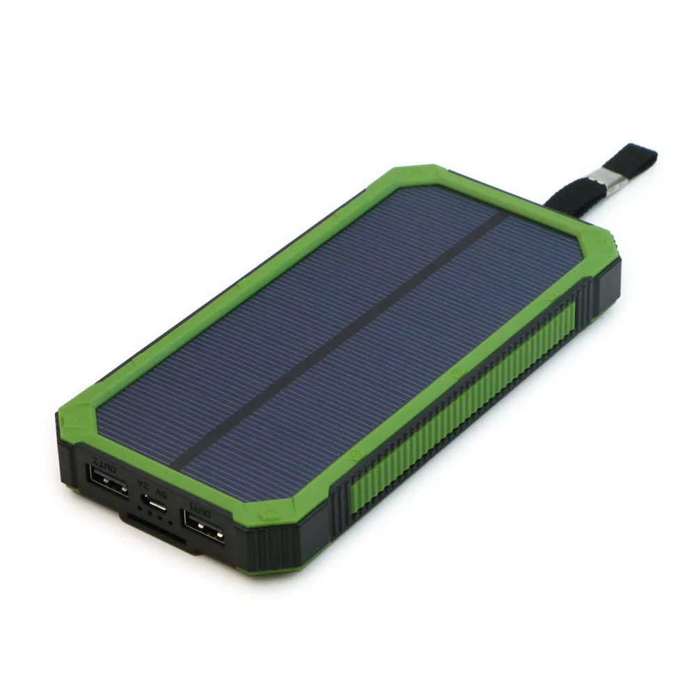 Солнечное зарядное устройство 30000 двойной USB выход солнечное зарядное устройство для iPhone 6 6s 7 8 iPhone X Xr Xs max samsung s10 Galaxy Note 8 9 10 и т. Д - Цвет: 15000mAh green