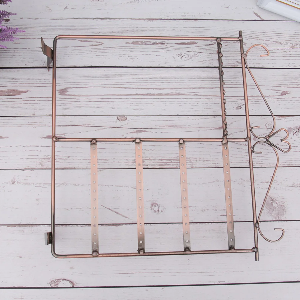 

Fashion Iron Art Necklace Display Rack Stylish Necklace Organizer Neck Chain Holder Jewelry Stand for Home Shop (Bronze)