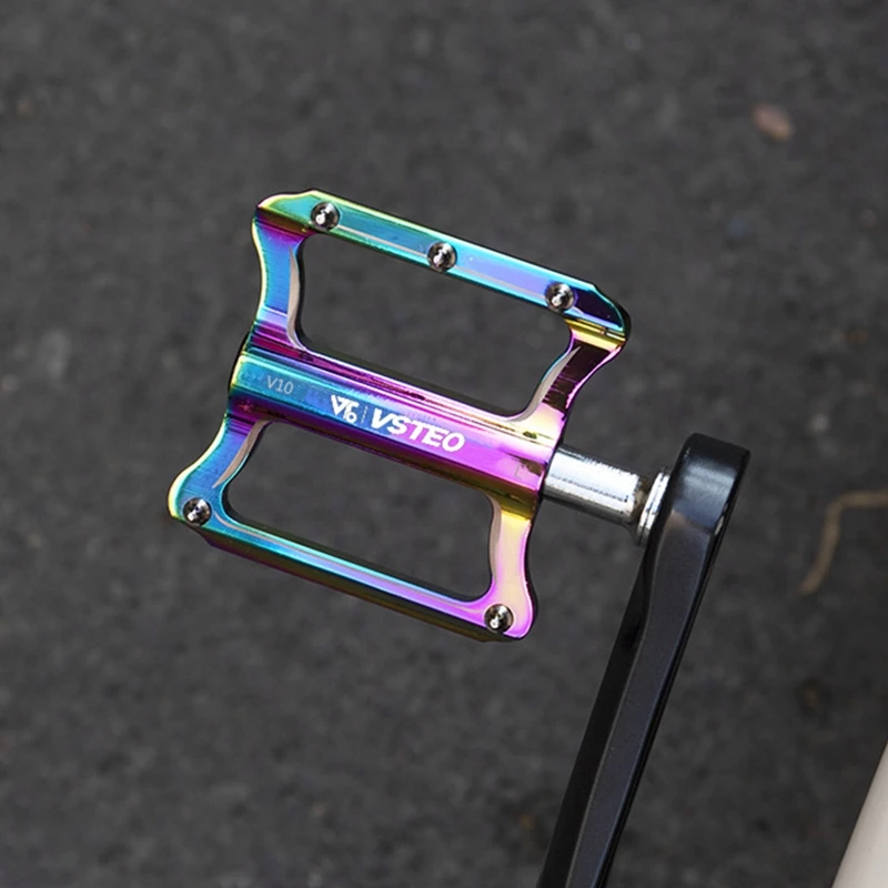 

VSTEO Folding Bicycle Pedal Mountain Bike Pedal Ultra-Light Bicycle Aluminum Alloy DU Bearing Pedal