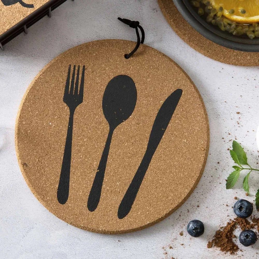 Креативные подставки из пробки мягкие для чашек подставка кастрюль коврик стола