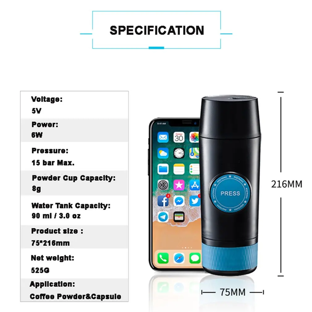 2 в 1 капсула и молотый мини эспрессо портативная кофеварка для горячего