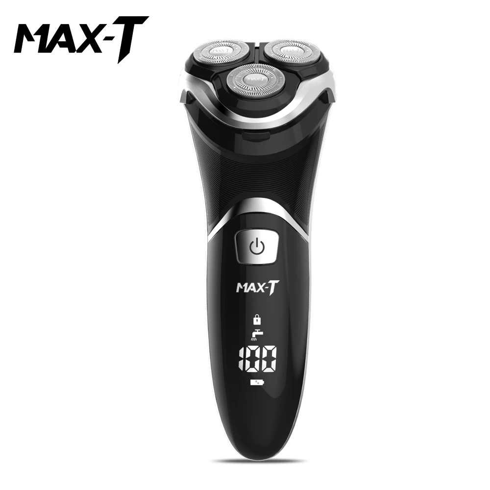 black MAX-T RMS8101 электробритва уход за лицом моющаяся usb-кабель перезаряжаемая тройное лезвие 3D бритва электрическая бритвенная машинка для стрижки бороды - Цвет: black
