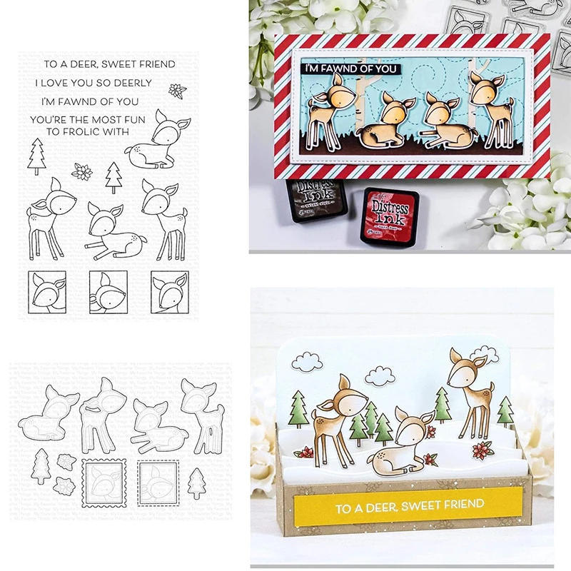 

Cute little deer Metal Cutting Dies for DIY Scrapbooking Crafts Dies Cut Maker Photo Album Template Handmade Decoration