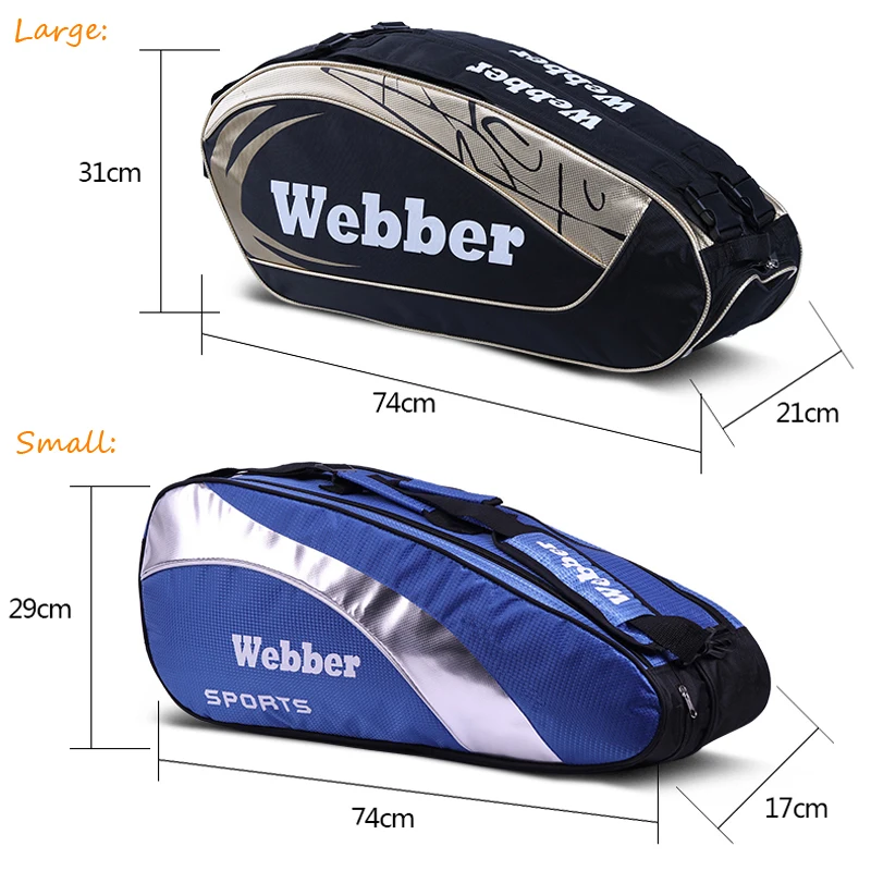 

6-12pcsTennis Bag Badminton Backpack Racket Pack Portable Handle Sports Bag Athlete 3 Colors Waterproof Racquet Storage
