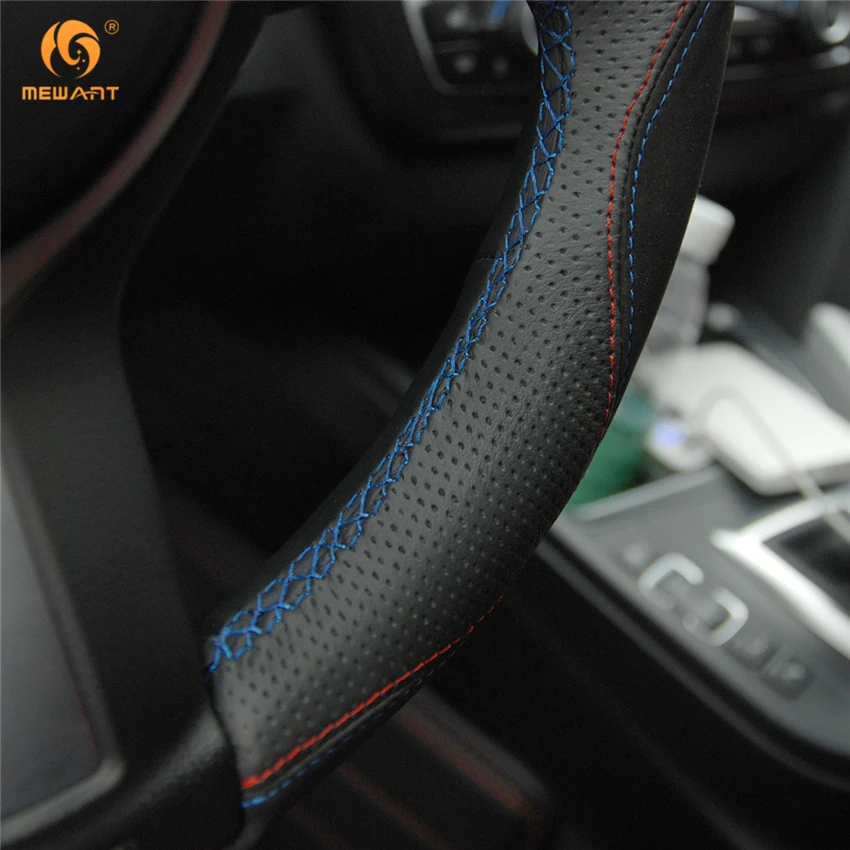 Черные кожаные черные замшевые автомобильные чехлы на руль для BMW F87 M2 F80 M3 F82 M4 M5 F12